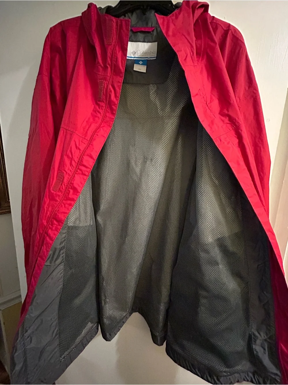 Columbia Men’s Omnitech Waterproof & Breathable Red Hooded Zip Jacket, Sz XXL